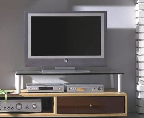 VCM Lowboard- und Wohnwand-Glasaufsatz Felino-Mini (TV-Racks)